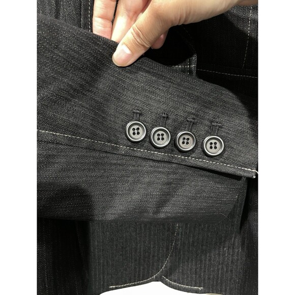 Ann Taylor Loft Women Size 2 Blazer Jacket Black Three Button Fully Lined Cotton - Picture 5 of 7